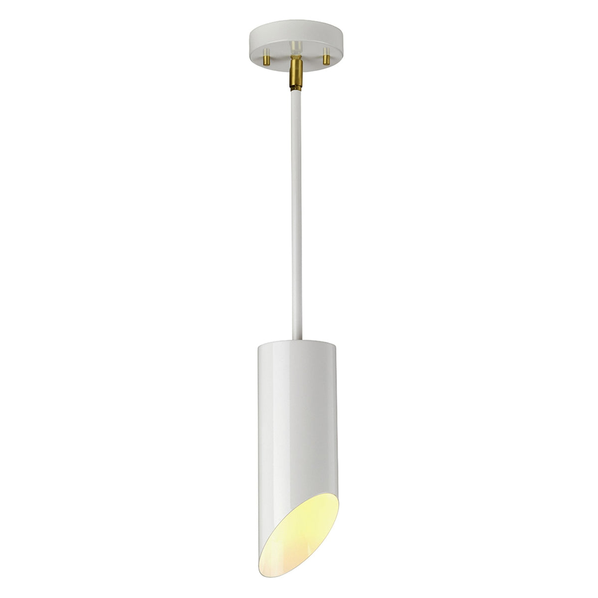 Quinto Single Pendant in White & Aged Brass