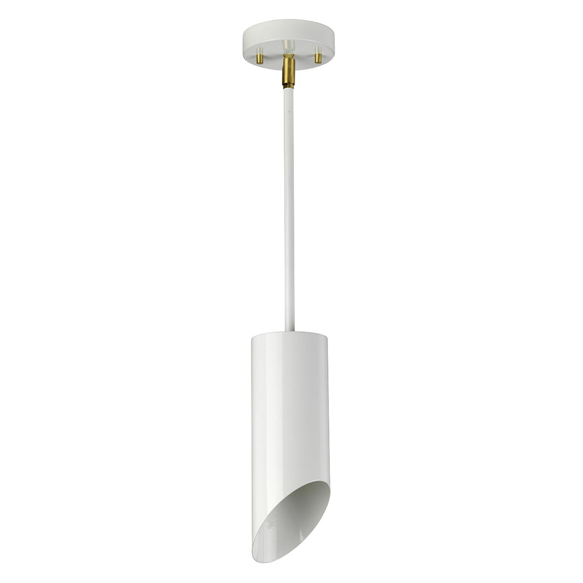 Quinto Single Pendant in White & Aged Brass