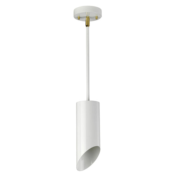 Quinto Single Pendant in White & Aged Brass