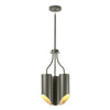 Quinto 3 Light Chandelier in Dark Grey & Polished Nickel
