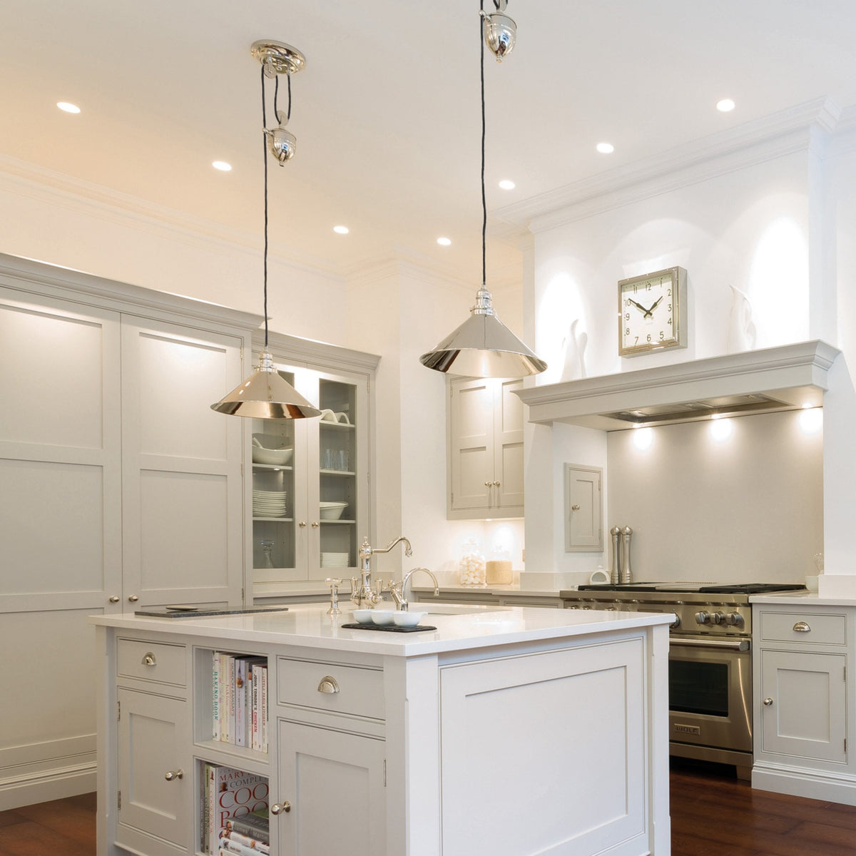 Provence Polished Nickel Rise and Fall Pendant Light