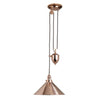 Provence Polished Copper Rise and Fall Pendant Light