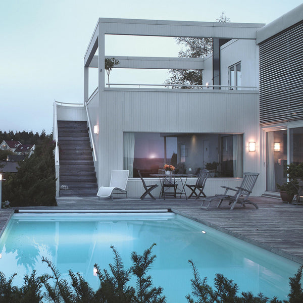 Basel Wall Lantern in Black with Clear Glass