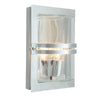Basel Wall Lantern in Galvanised with Clear Glass