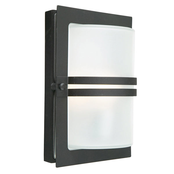 Basel Wall Lantern in Black with Frosted Glass