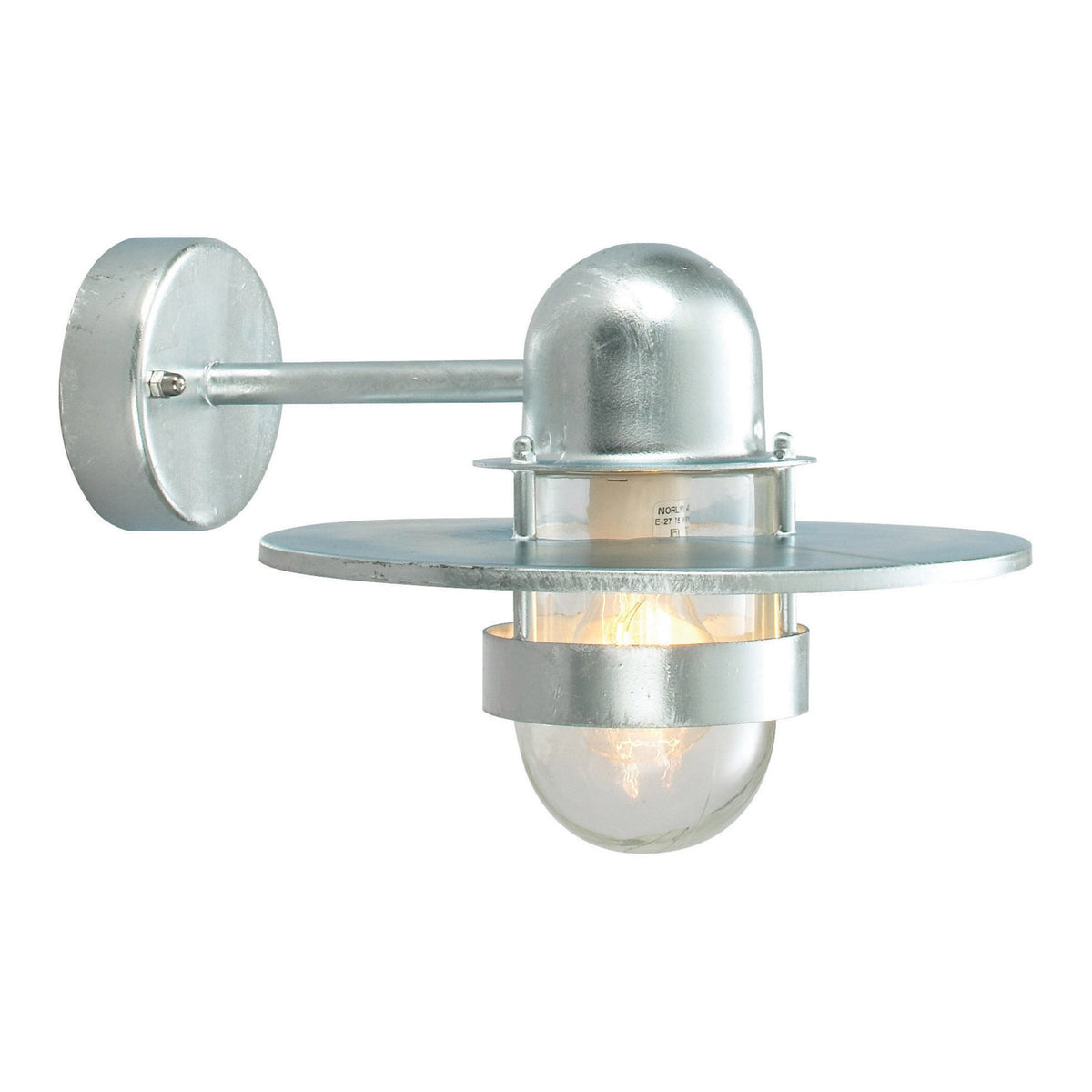Bergen IP55 Scandinavian Wall Lantern in Galvanised