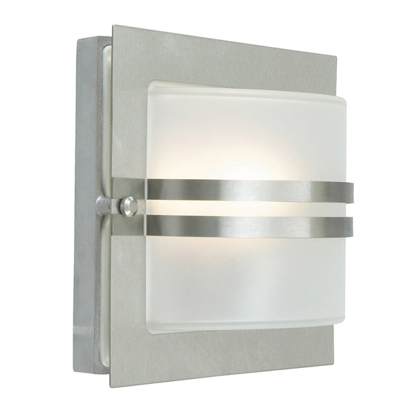 Bern Wall Lantern in Marine Grade Stainless Steel with Frosted Glass