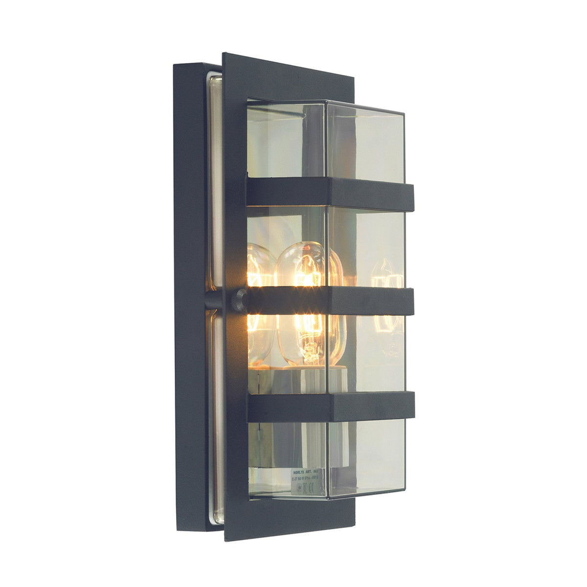 Boden IP54 Wall Light in Black with Clear Lens
