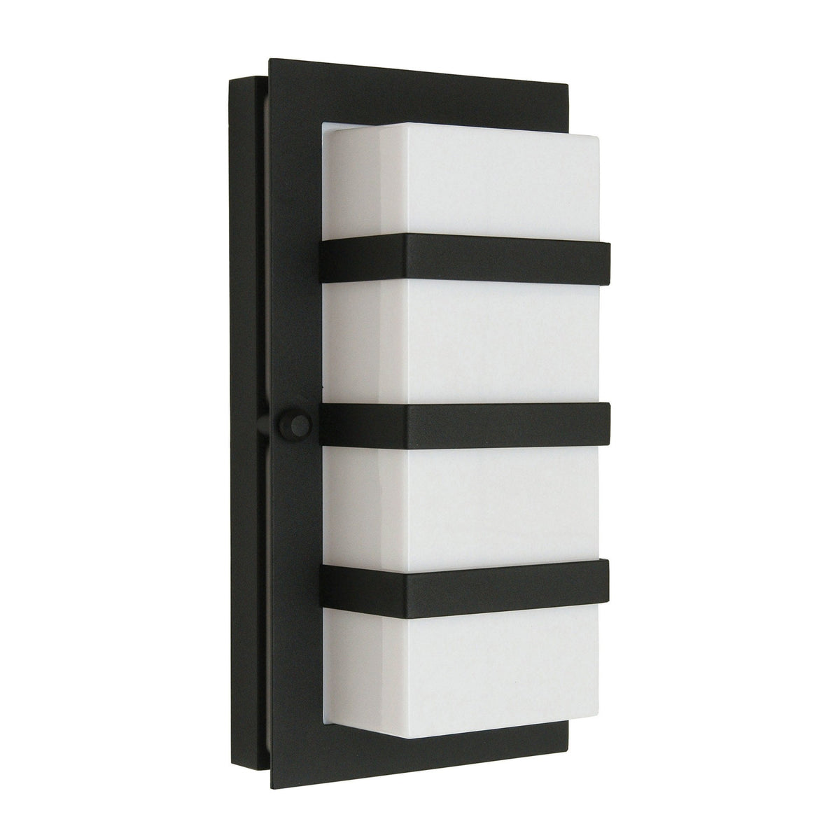Boden IP54 Wall Light in Black with Opal Glass