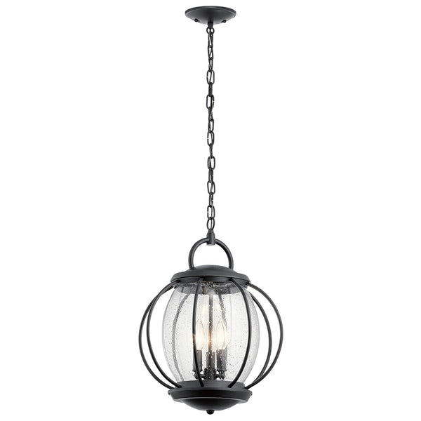 Vandalia 3 Light Single Large Chain Lantern in Black