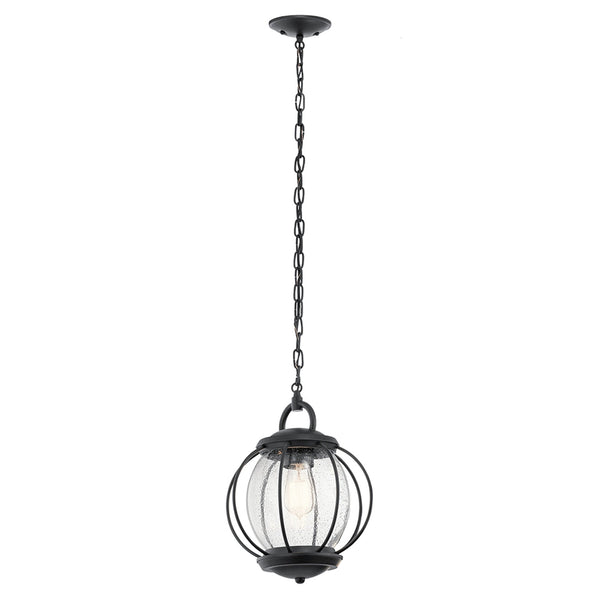 Vandalia 1 Light Medium Chain Single Lantern in Black