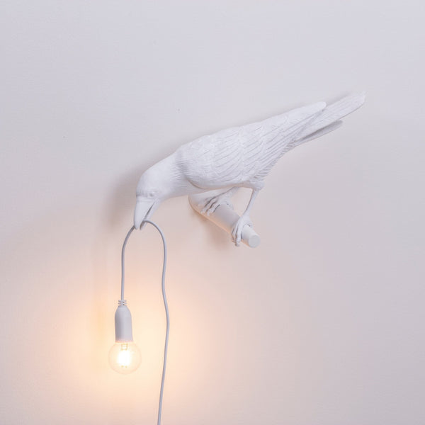 Bird Lamp Looking Left Edition Wall Light in White