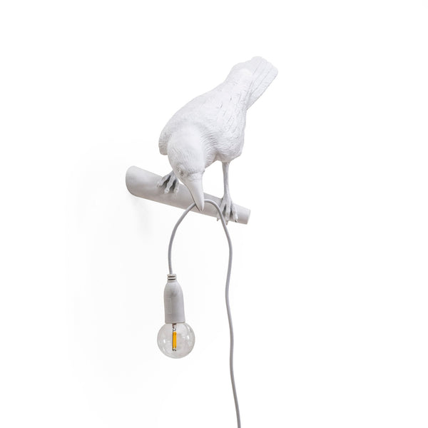 Bird Lamp Looking Left Edition Wall Light in White