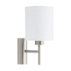 Pasteri Wall Light in Matt Nickel with a White Shade