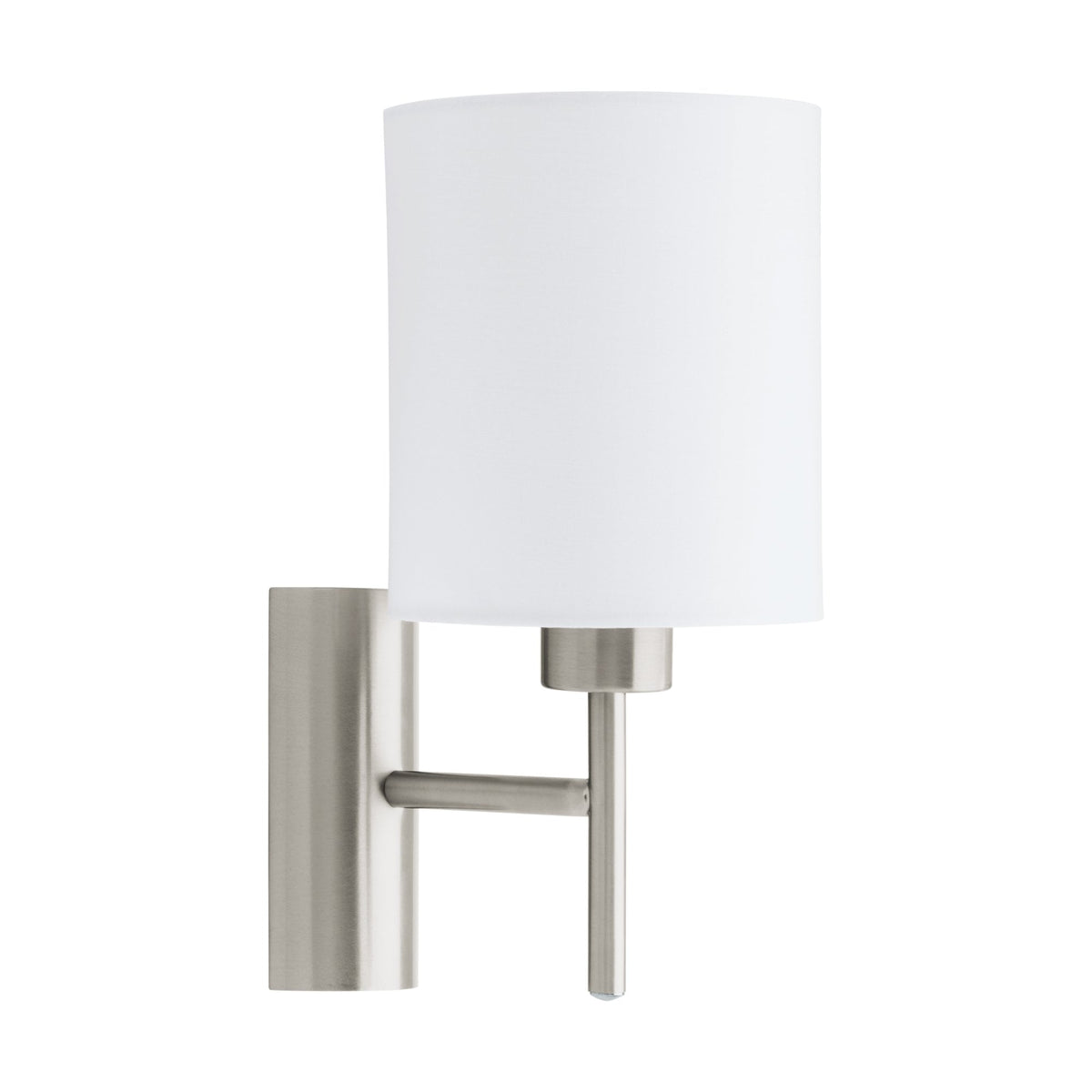 Pasteri Wall Light in Matt Nickel with a White Shade