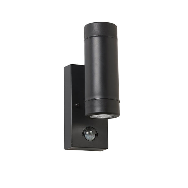 Icarus PIR Up & Down Wall Light IP44 in Black