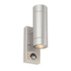 Palin PIR Up & Down Wall Light IP44 in Brushed Stainless Steel