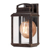 Byron Single Small Wall Lantern in Imperial Bronze with Copper Reflector