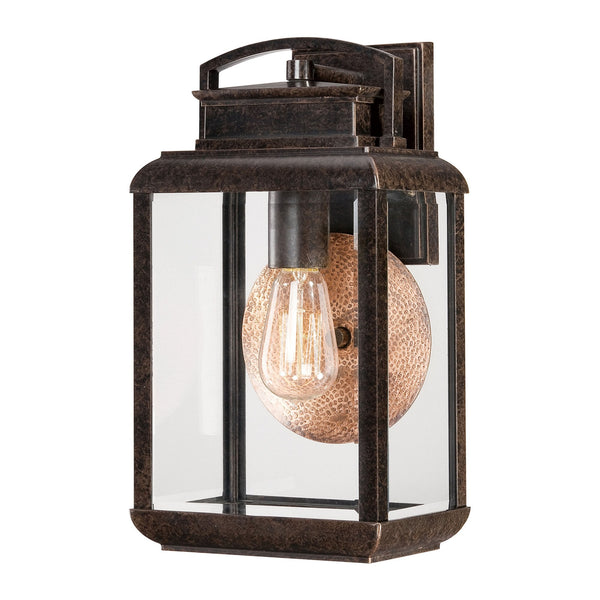 Byron Single Medium Wall Lantern in Imperial Bronze with Copper Reflector