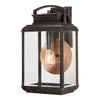 Byron Single Large Wall Lantern in Imperial Bronze with Copper Reflector
