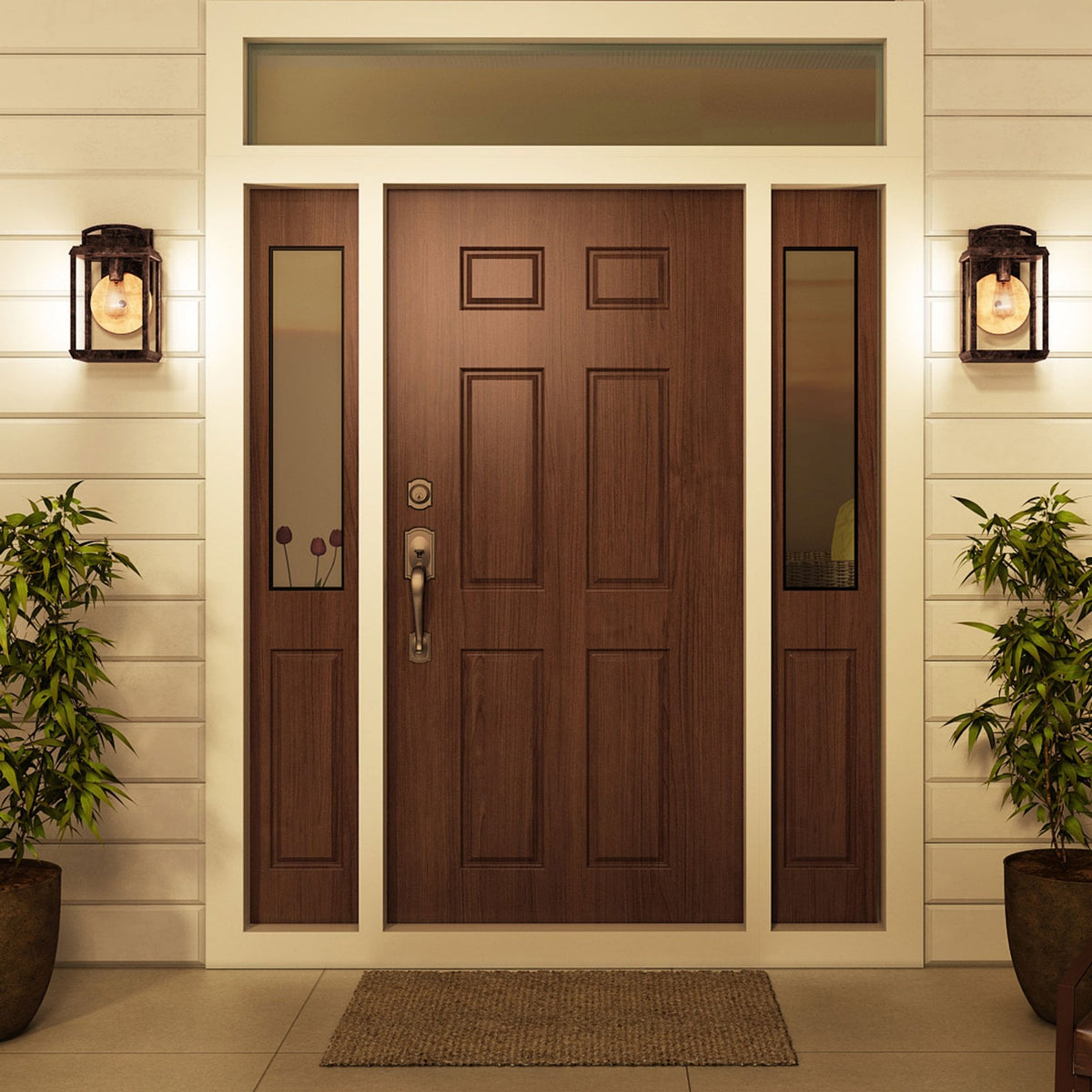 Byron Single Large Wall Lantern in Imperial Bronze with Copper Reflector