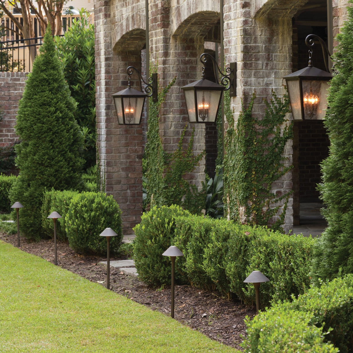 Trellis 3 Light Pedestal  in Regency Bronze