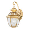 Newbury 1 Light Small Outdoor Wall Lantern in Polished Brass