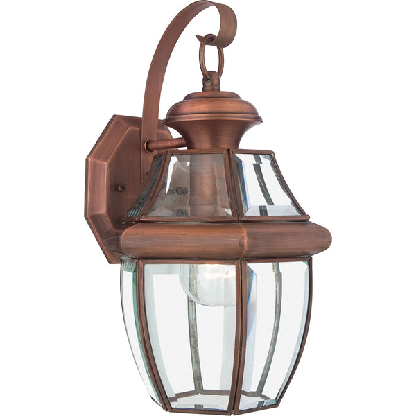 Newbury 1 Light Outdoor Medium Wall Lantern in Aged Copper