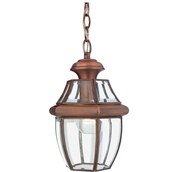 Newbury 1 Light Medium Chain Lantern in Aged Copper