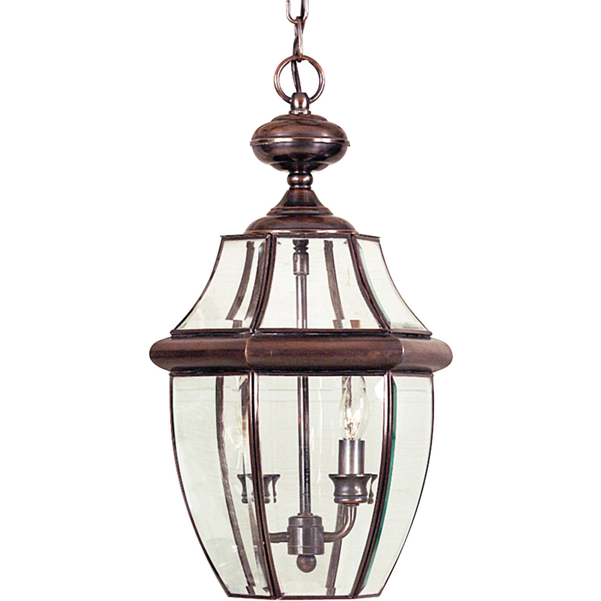 Newbury 2 Light Large Chain Lantern in Aged Copper