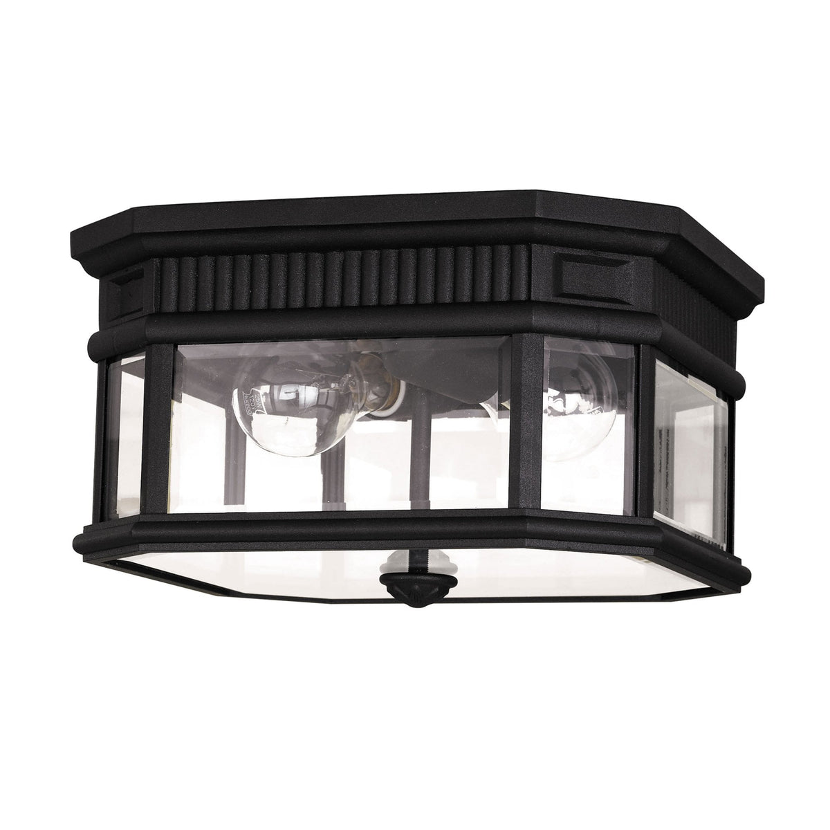 Cotswold Lane 2 Light Flush Ceiling Mount in Black