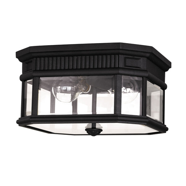 Cotswold Lane 2 Light Flush Ceiling Mount in Black
