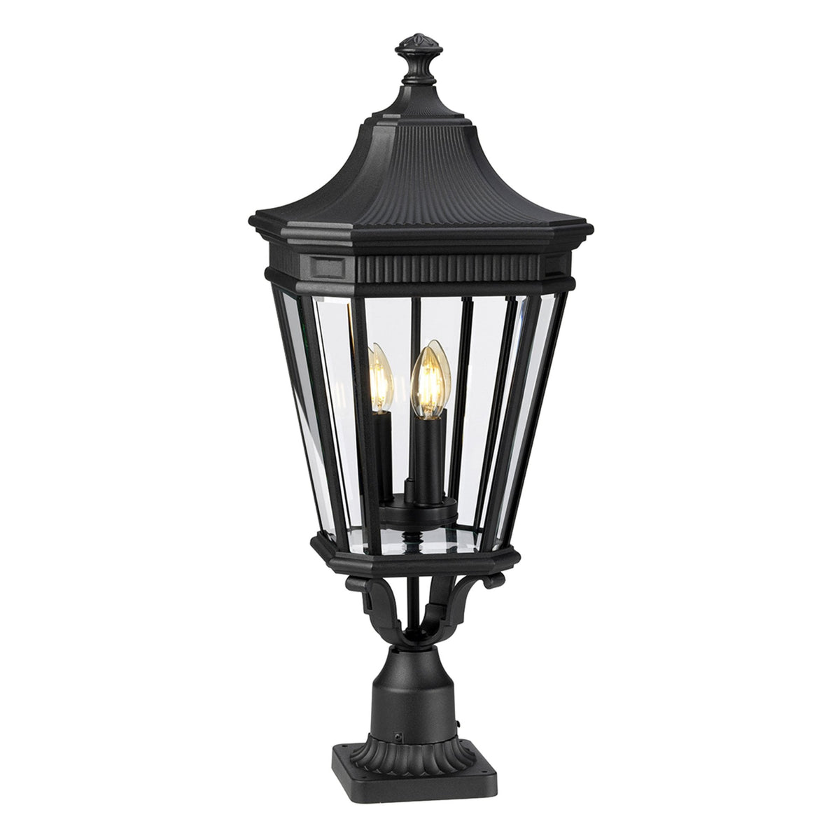 Cotswold Lane 3 Light Large Pedestal in Black