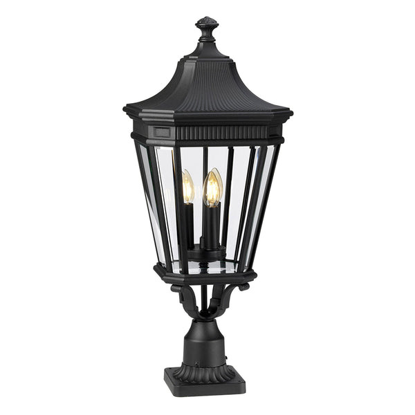 Cotswold Lane 3 Light Large Pedestal in Black