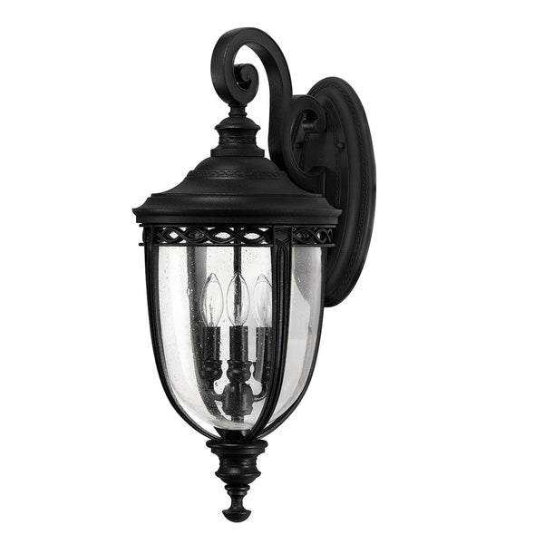 English Bridle 3 Light Large Wall Lantern in Black