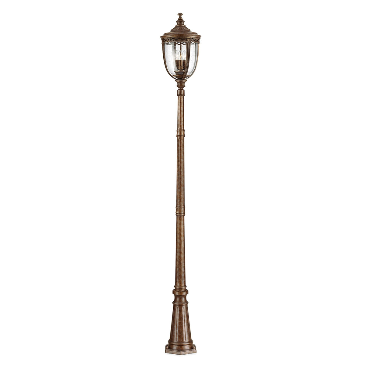English Bridle 3 Light Large Lamp Post in British Bronze
