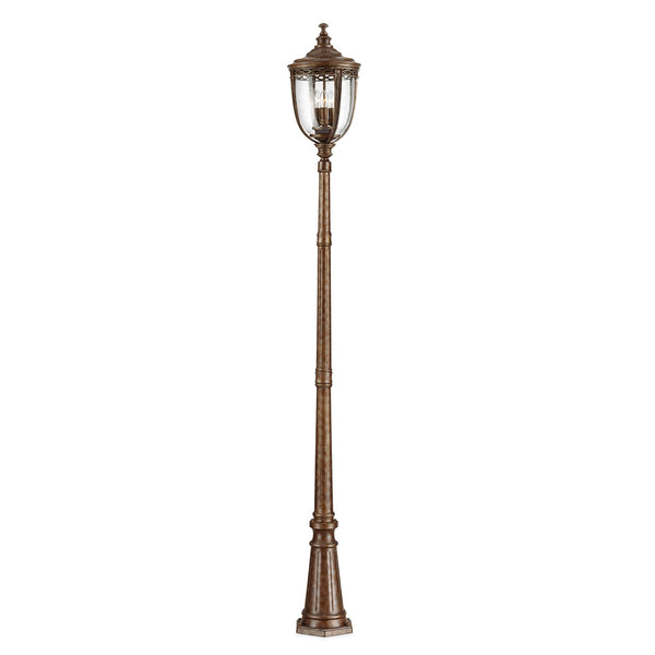 English Bridle 3 Light Large Lamp Post in British Bronze