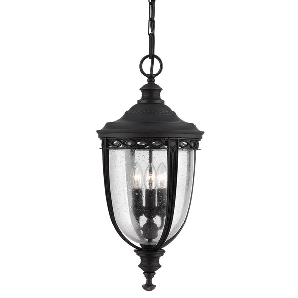 English Bridle 3 Light Large Chain Lantern in Black