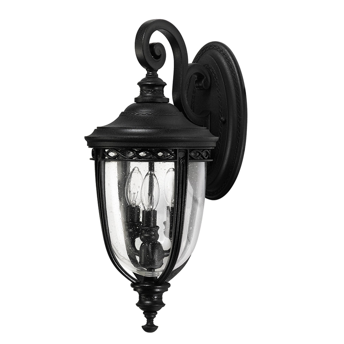 English Bridle 3 Light Medium Wall Lantern in Black