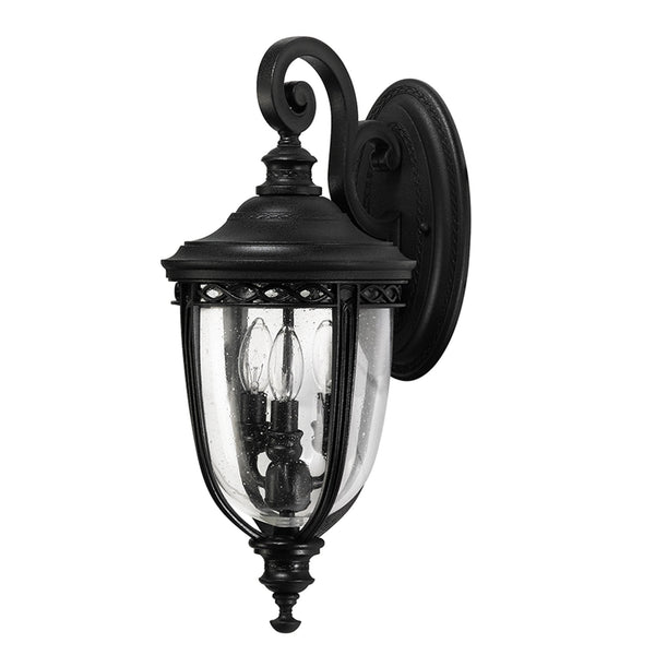 English Bridle 3 Light Medium Wall Lantern in Black