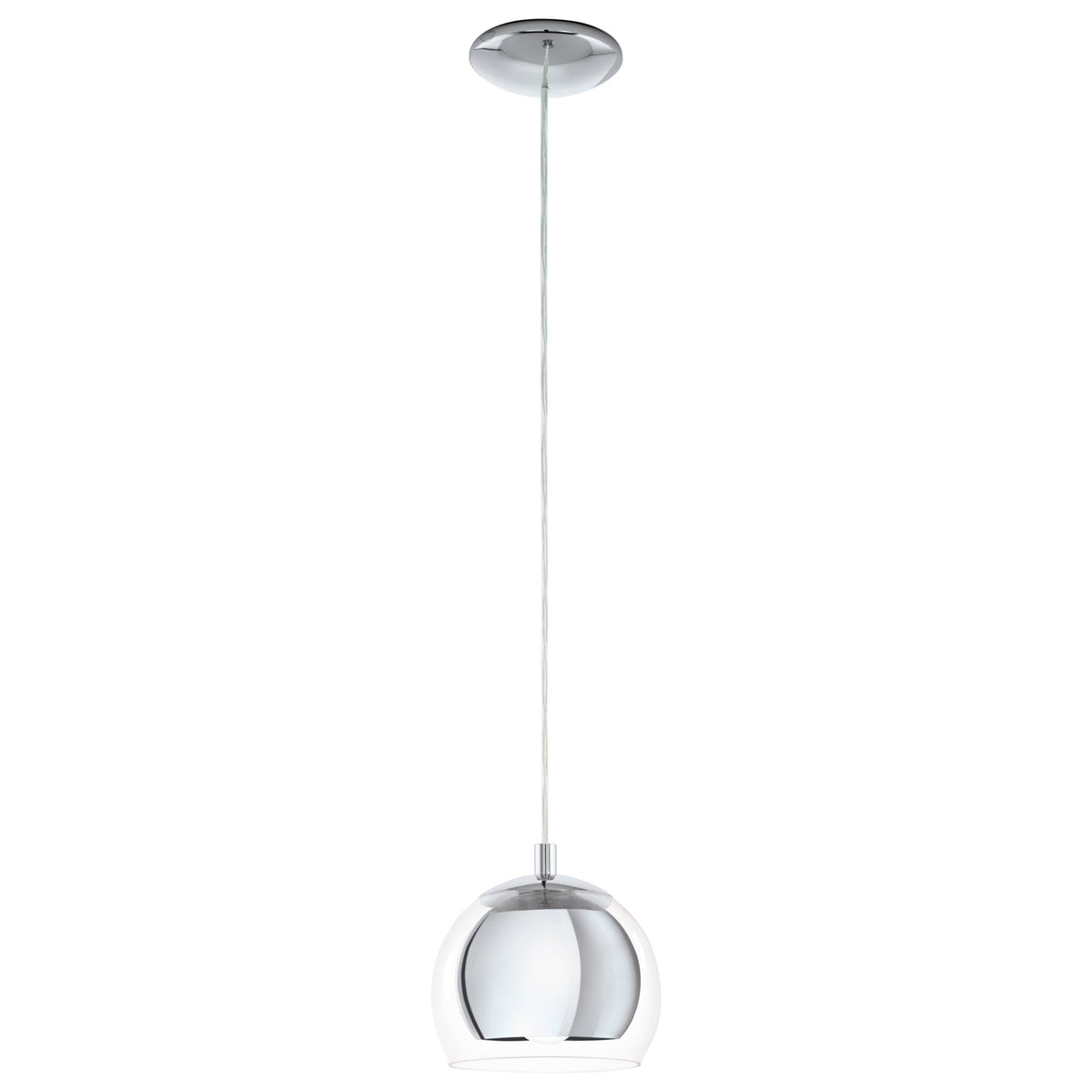 Rocamar Chrome and Glass Single Pendant