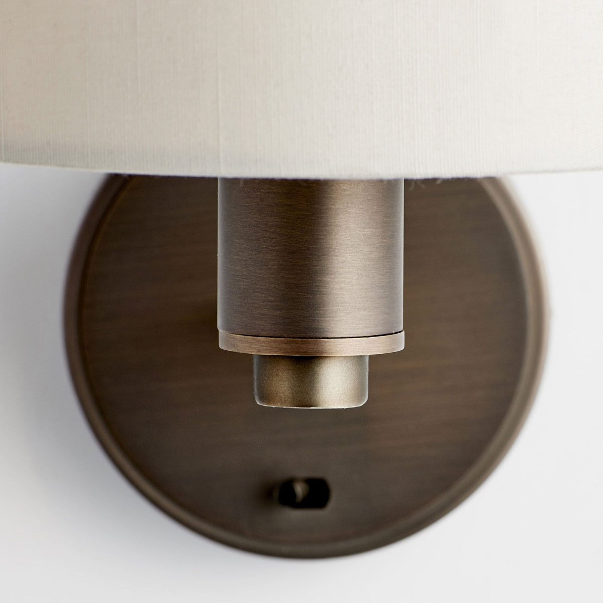 Daley Wall Light in Antique Bronze & Marble Faux Silk Shade