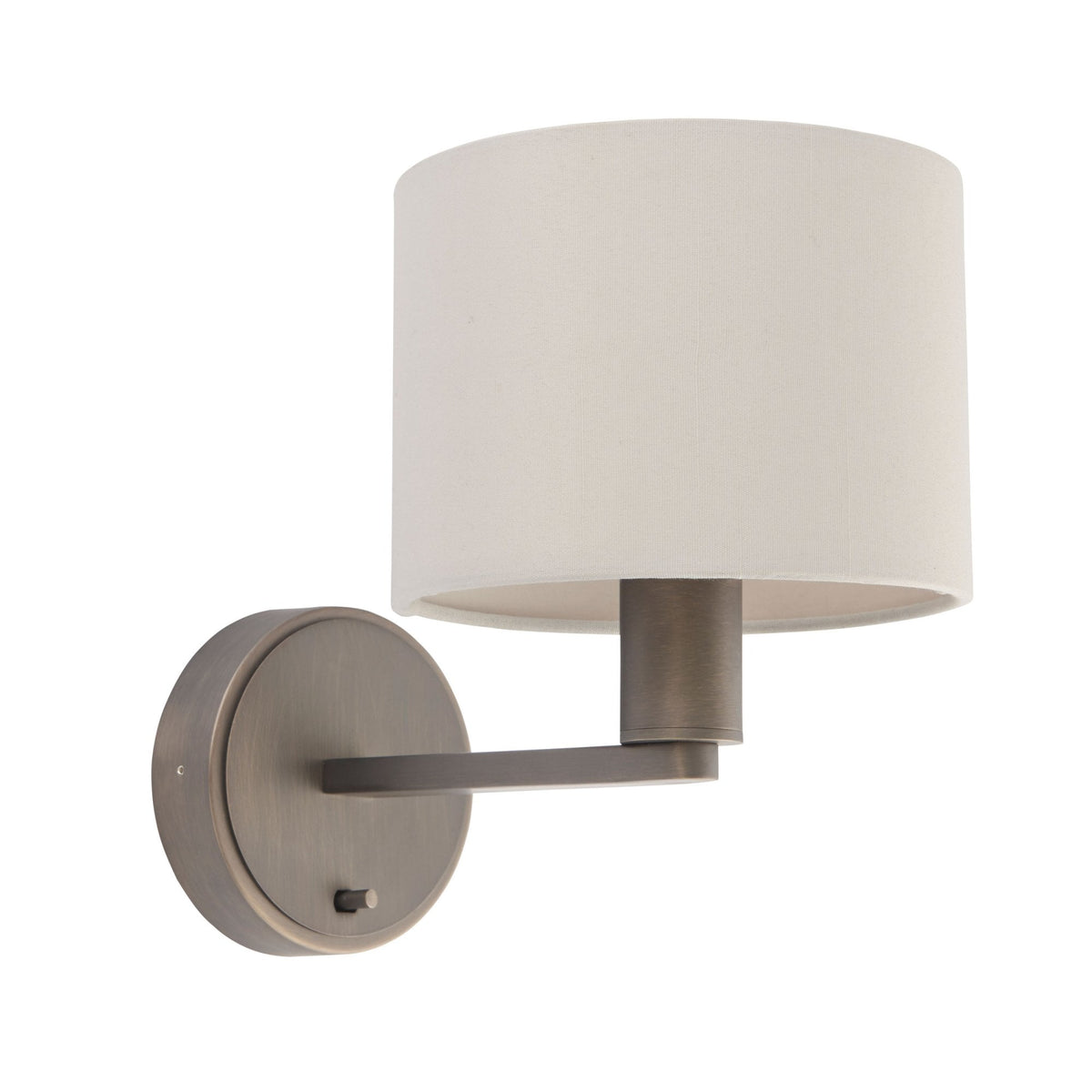 Daley Wall Light in Antique Bronze & Marble Faux Silk Shade