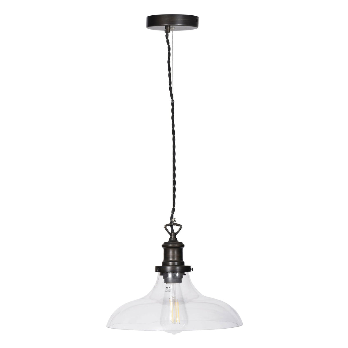 Hoxton Large Glass and Antiques Bronze Pendant Light