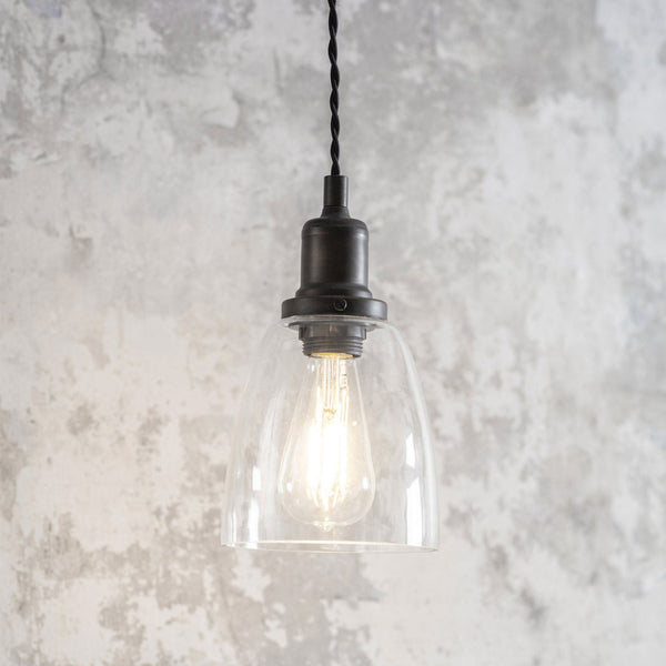 Hoxton Domed Glass & Antique Bronze Pendant Light
