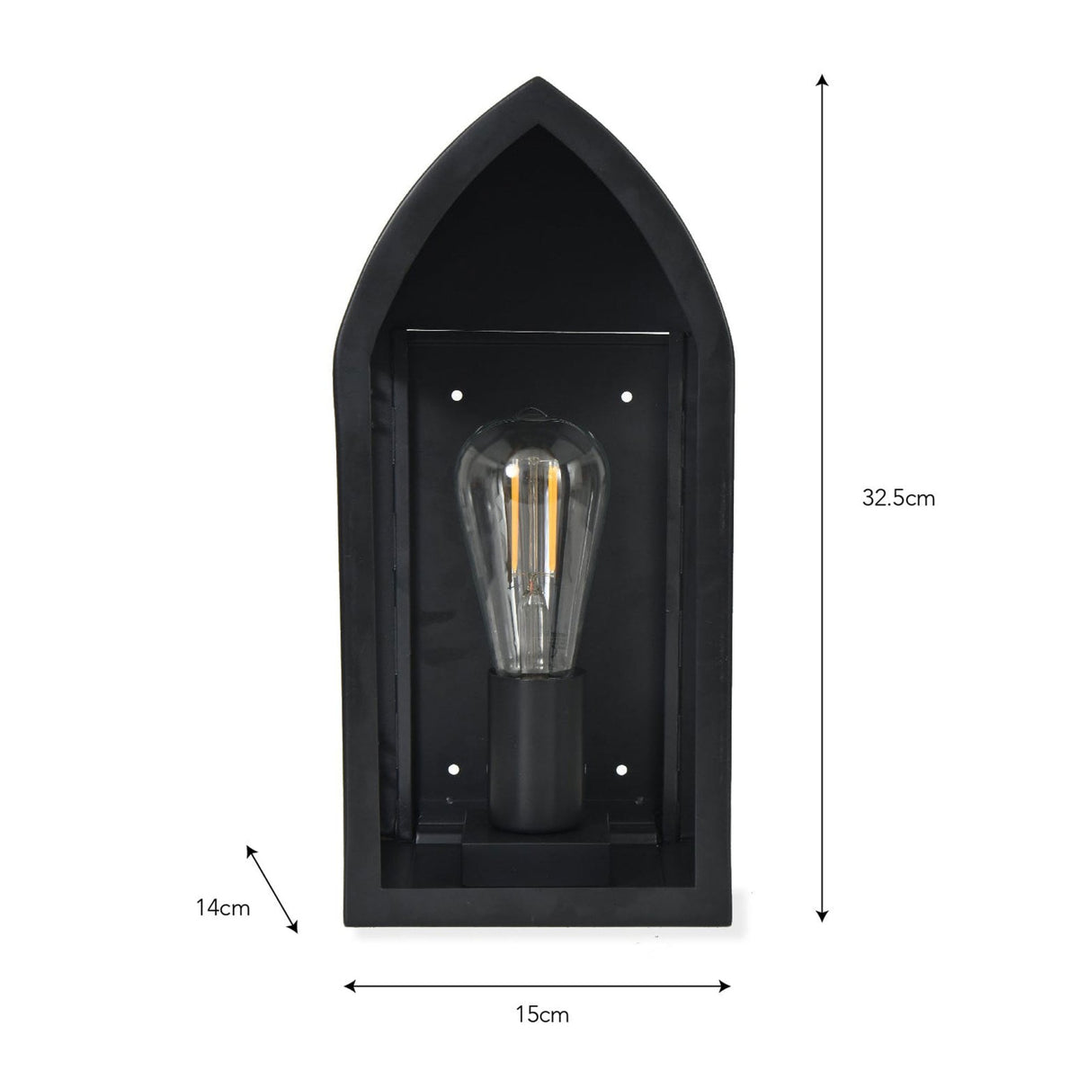 Fairford Exterior Wall Lantern in Carbon Black