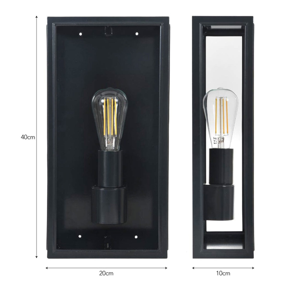 Belgrave Large Exterior Wall Lantern in Carbon Black