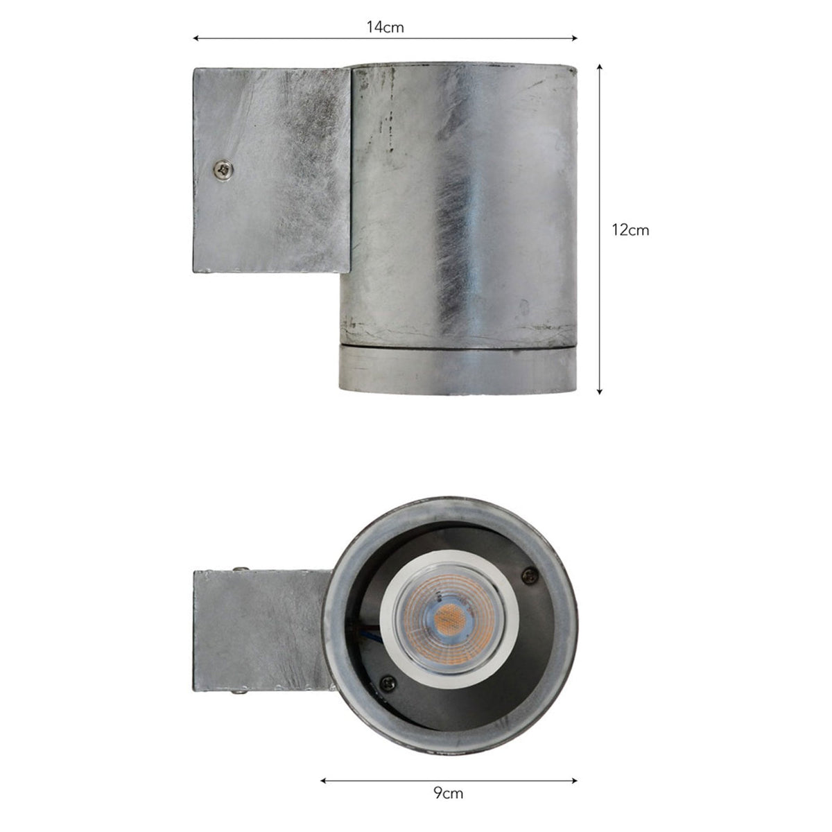St Ives Large Galvanised Steel Down Light