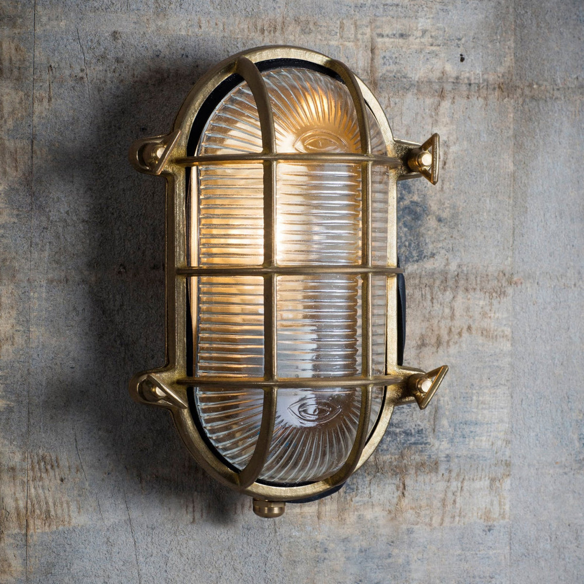 Devonport Oval Coastal Exterior IP65 Brass Bulkhead Light