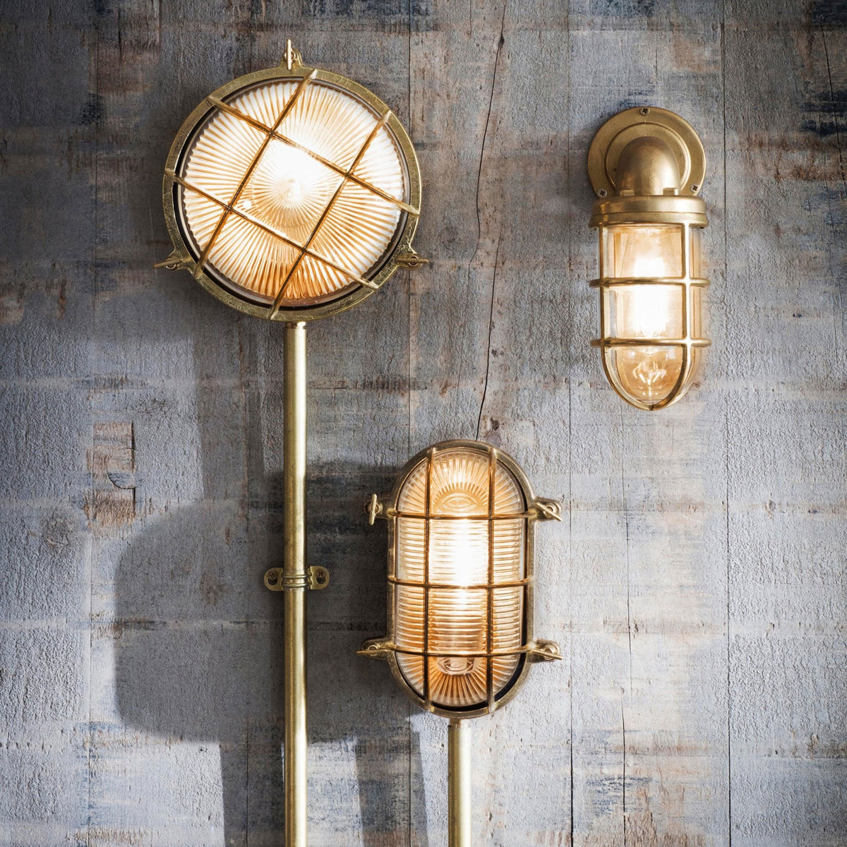 Devonport Oval Coastal Exterior IP65 Brass Bulkhead Light